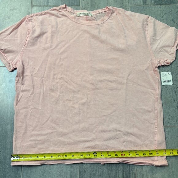 We The Free Short Sleeve Oversized Crewneck Cotton Tee Shirt Pink XS - Picture 6 of 9